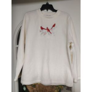 New Bonnie Evans Cream Colored Cardinals Fleece Top Size Women's XL
